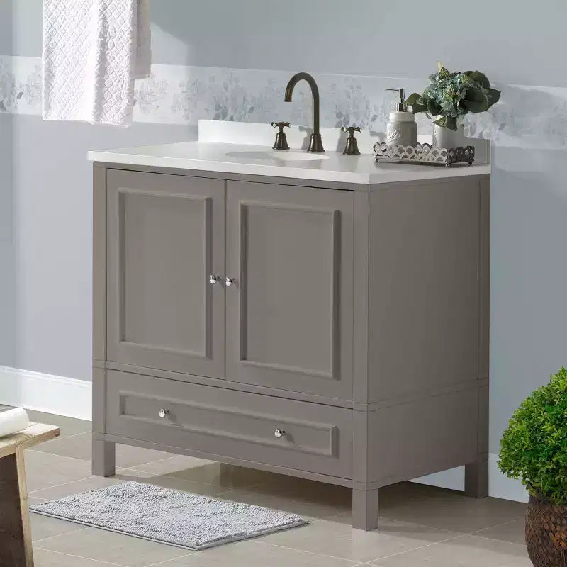 Meuble sous vasque Williamsburg gris 36 po – Alaterre Furniture