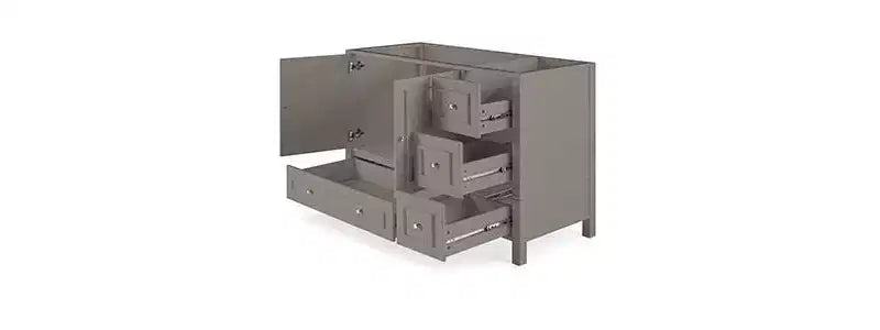Meuble-lavabo Williamsburg 48 po gris - Alaterre Furniture : Cadre en bois, Rangement universel, 1 étagère, 47,17 kg