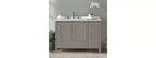 Meuble-lavabo Williamsburg 48 po gris - Alaterre Furniture : Cadre en bois, Rangement universel, 1 étagère, 47,17 kg