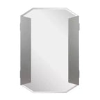 Miroir de vanité biseauté pliant Howard Elliott : Rectangulaire moderne, montage mural, cadre MDF, 32x30"