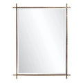 Howard Elliott Allen Andrews Isarno Large Rectangular Decorative Metal Industrial Mirror: 44x34", Iron Frame, No Assembly Required