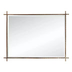 Miroir industriel décoratif rectangulaire en métal Howard Elliott Allen Andrews Isarno grand modèle : 44x34", cadre en fer, aucun assemblage requis