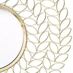 Miroir mural rond doré Brewster Damon Leaf : 28", style moderne, cadre métallique, aucun assemblage requis