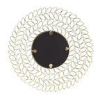 Miroir mural rond doré Brewster Damon Leaf : 28", style moderne, cadre métallique, aucun assemblage requis