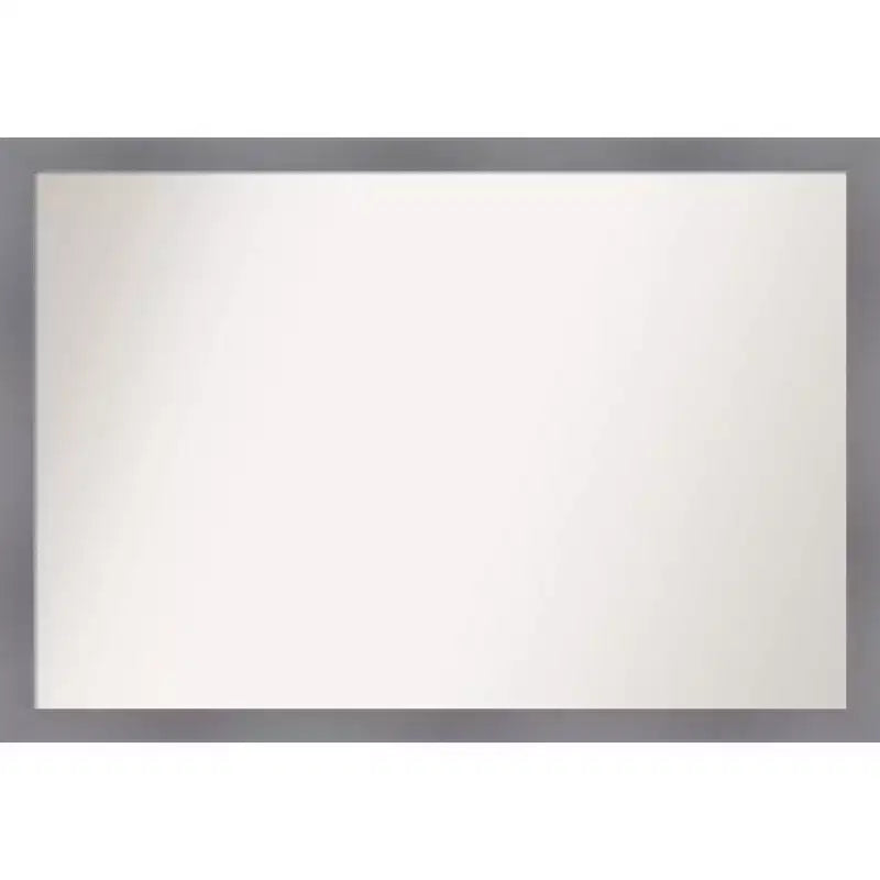 39"x27" Non-Beveled Edwin Wood Bathroom Wall Mirror Gray - Amanti Art: Modern Rectangle, Wall Mount