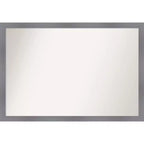 39"x27" Non-Beveled Edwin Wood Bathroom Wall Mirror Gray - Amanti Art: Modern Rectangle, Wall Mount