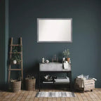 Miroir mural de salle de bain Edwin Wood non biseauté 39 po x 27 po Gris – Amanti Art : Rectangulaire moderne, à fixer au mur