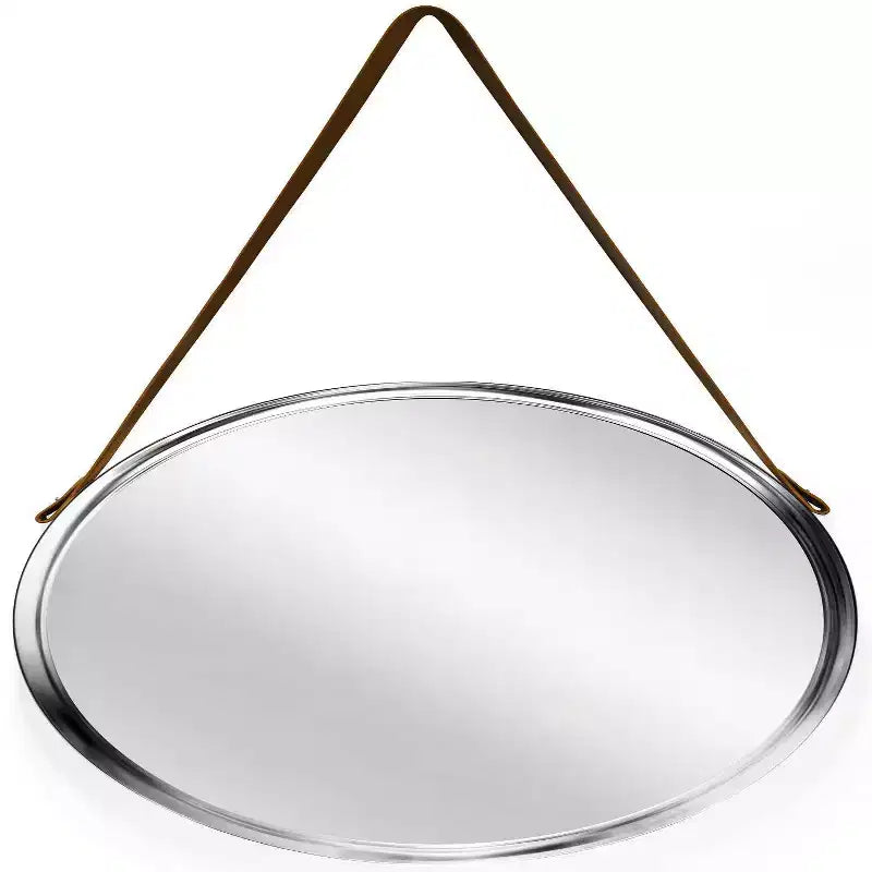 18" Decorative Wall Mirror Silver - Infinity Instruments: Modern Style, Round Shape, No Assembly, Wall Mount, Plastic Frame