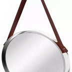 Miroir mural décoratif argenté 18" - Infinity Instruments : Style moderne, forme ronde, aucun assemblage, fixation murale, cadre en plastique