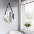 Miroir mural décoratif argenté 18" - Infinity Instruments : Style moderne, forme ronde, aucun assemblage, fixation murale, cadre en plastique