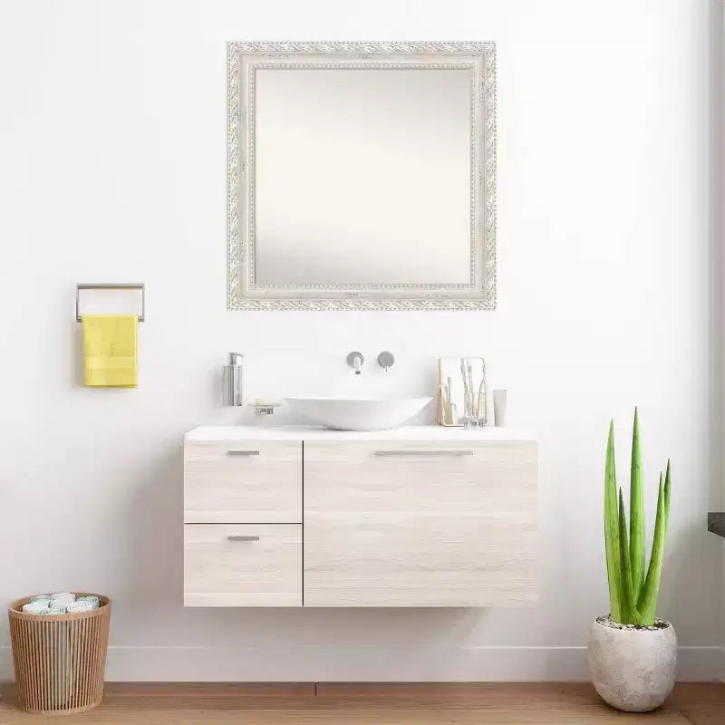 Miroir mural carré en bois Opera 32"x32", décor moderne - Amanti Art : Quincaillerie de montage incluse