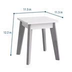 Tabourets WildKin 2pk Arts et Crafts pour enfants gris : Chaise de salle à manger en bois non rembourrée, capacité de 43 kg, hauteur d'assise de 31 cm