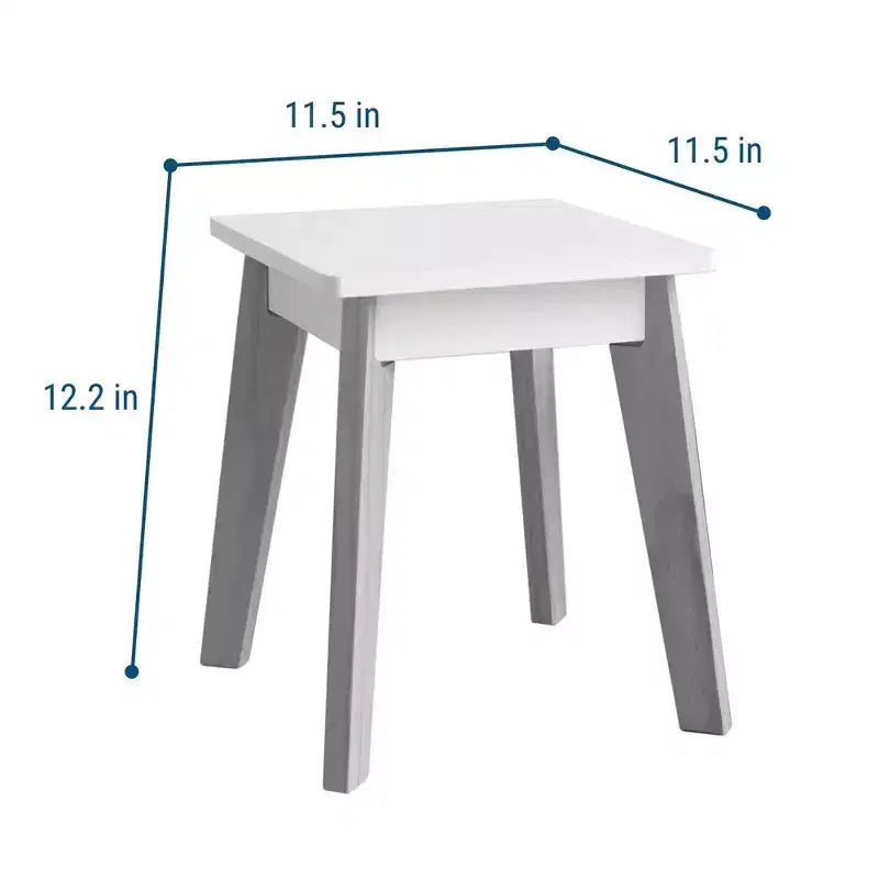 Tabourets WildKin 2pk Arts et Crafts pour enfants gris : Chaise de salle à manger en bois non rembourrée, capacité de 43 kg, hauteur d'assise de 31 cm
