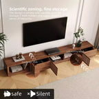 Meuble TV extensible Luck Live de 199,4 cm avec 2 tiroirs, 2 portes d'armoire, un rangement ouvert, 304,8 cm maximum/Couleur noyer et moderne