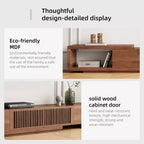 Meuble TV extensible Luck Live de 199,4 cm avec 2 tiroirs, 2 portes d'armoire, un rangement ouvert, 304,8 cm maximum/Couleur noyer et moderne