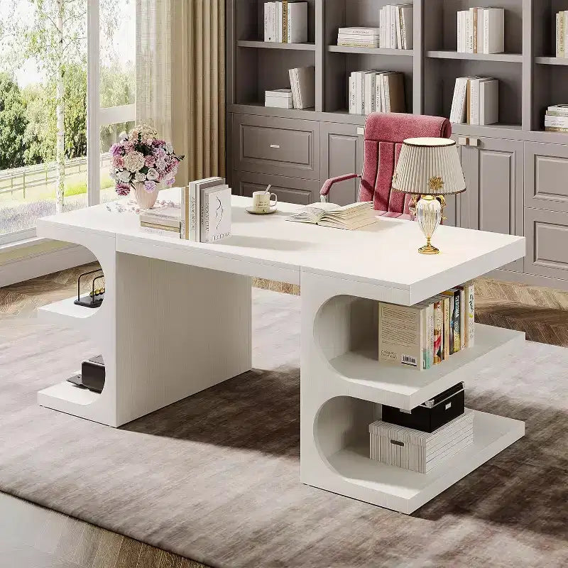 Bureau de direction Lantine en bois de 62 pouces pour bureau à domicile