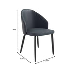 LeisureMod Lot de 4 chaises de salle à manger rembourrées de la collection Paradiso - Dossier incurvé avec pieds en bois, élégantes, confortables et durables pour les salles à manger