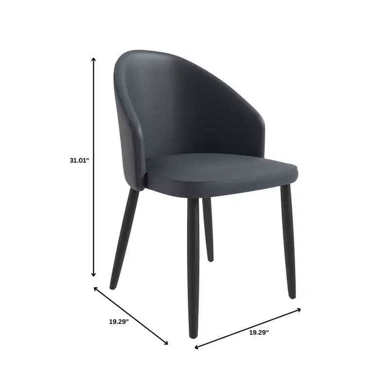LeisureMod Lot de 4 chaises de salle à manger rembourrées de la collection Paradiso - Dossier incurvé avec pieds en bois, élégantes, confortables et durables pour les salles à manger