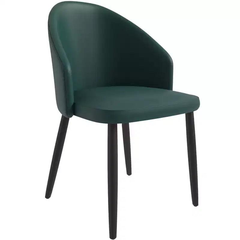 LeisureMod Lot de 4 chaises de salle à manger rembourrées de la collection Paradiso - Dossier incurvé avec pieds en bois, élégantes, confortables et durables pour les salles à manger