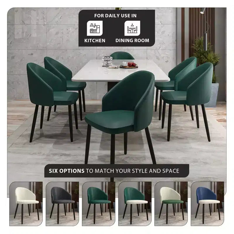 LeisureMod Lot de 4 chaises de salle à manger rembourrées de la collection Paradiso - Dossier incurvé avec pieds en bois, élégantes, confortables et durables pour les salles à manger