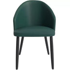 LeisureMod Lot de 4 chaises de salle à manger rembourrées de la collection Paradiso - Dossier incurvé avec pieds en bois, élégantes, confortables et durables pour les salles à manger