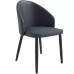 LeisureMod Lot de 4 chaises de salle à manger rembourrées de la collection Paradiso - Dossier incurvé avec pieds en bois, élégantes, confortables et durables pour les salles à manger