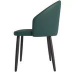 LeisureMod Lot de 4 chaises de salle à manger rembourrées de la collection Paradiso - Dossier incurvé avec pieds en bois, élégantes, confortables et durables pour les salles à manger