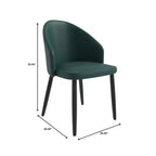 LeisureMod Lot de 4 chaises de salle à manger rembourrées de la collection Paradiso - Dossier incurvé avec pieds en bois, élégantes, confortables et durables pour les salles à manger