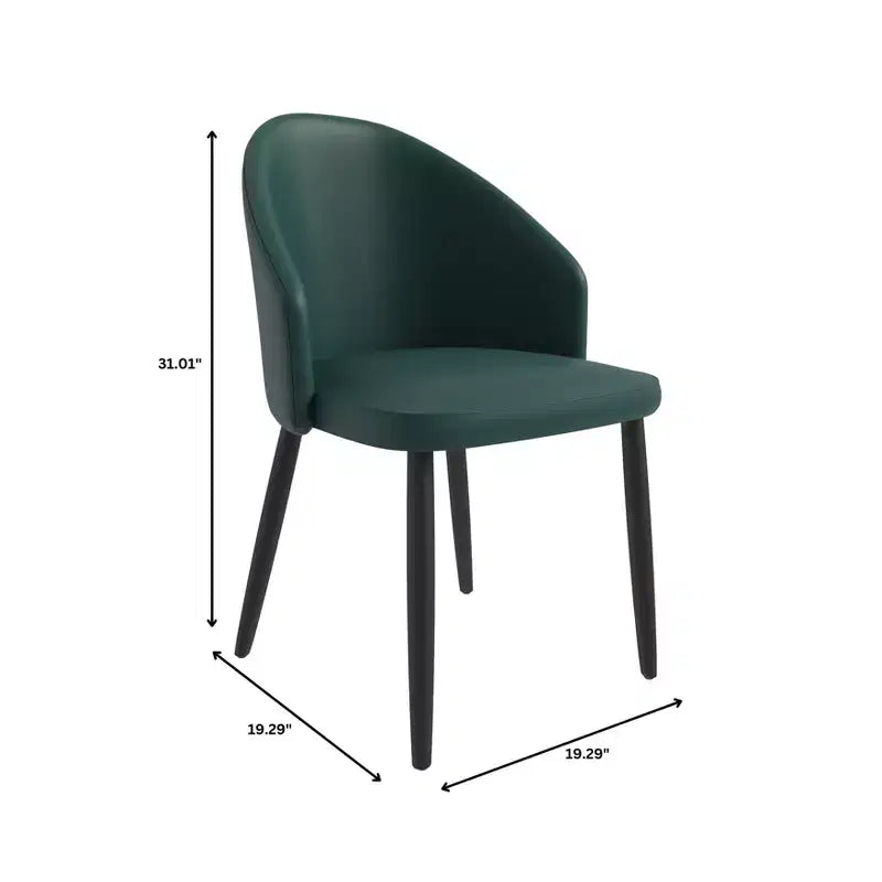 LeisureMod Lot de 4 chaises de salle à manger rembourrées de la collection Paradiso - Dossier incurvé avec pieds en bois, élégantes, confortables et durables pour les salles à manger