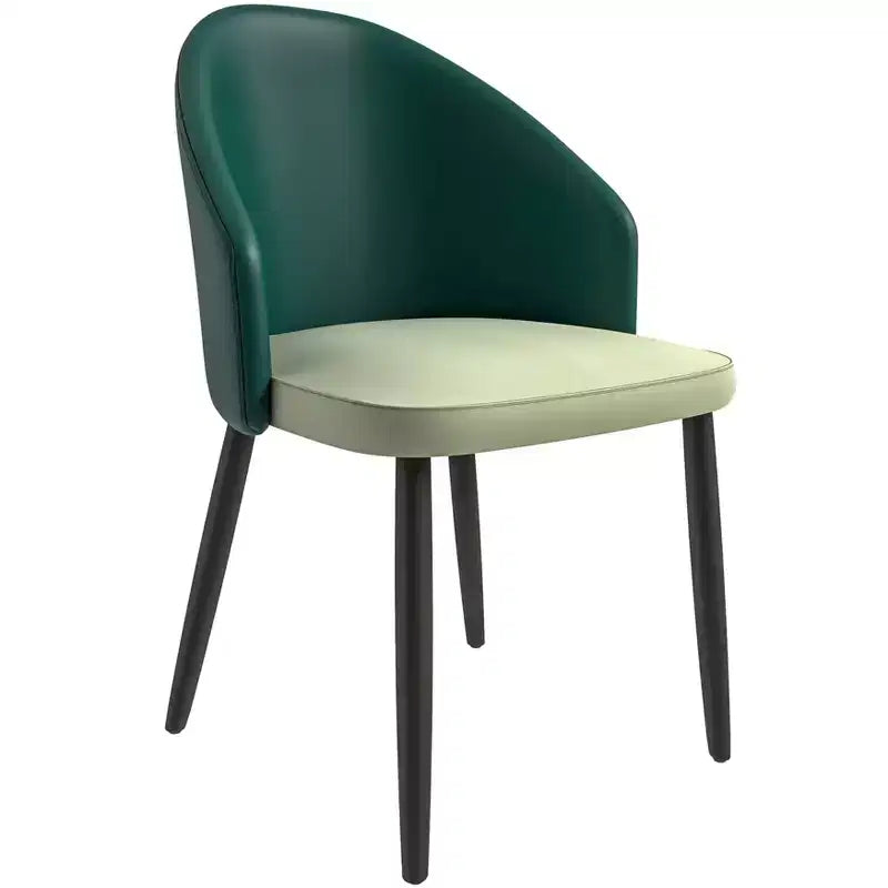LeisureMod Lot de 4 chaises de salle à manger rembourrées de la collection Paradiso - Dossier incurvé avec pieds en bois, élégantes, confortables et durables pour les salles à manger
