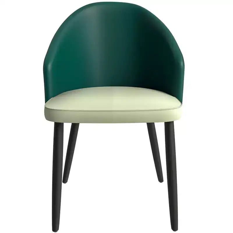 LeisureMod Lot de 4 chaises de salle à manger rembourrées de la collection Paradiso - Dossier incurvé avec pieds en bois, élégantes, confortables et durables pour les salles à manger