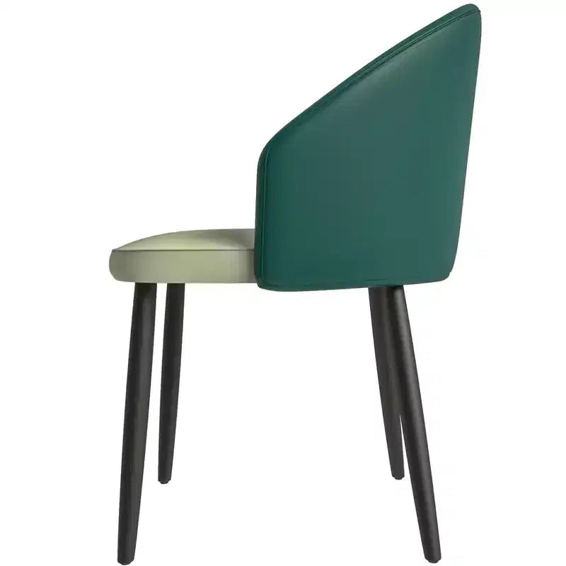 LeisureMod Lot de 4 chaises de salle à manger rembourrées de la collection Paradiso - Dossier incurvé avec pieds en bois, élégantes, confortables et durables pour les salles à manger