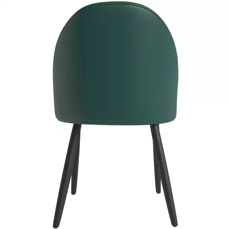 LeisureMod Lot de 4 chaises de salle à manger rembourrées de la collection Paradiso - Dossier incurvé avec pieds en bois, élégantes, confortables et durables pour les salles à manger