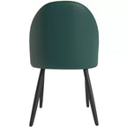 LeisureMod Lot de 4 chaises de salle à manger rembourrées de la collection Paradiso - Dossier incurvé avec pieds en bois, élégantes, confortables et durables pour les salles à manger