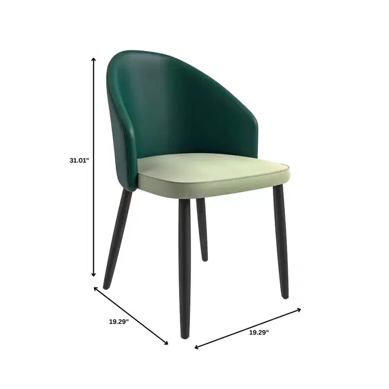 LeisureMod Lot de 4 chaises de salle à manger rembourrées de la collection Paradiso - Dossier incurvé avec pieds en bois, élégantes, confortables et durables pour les salles à manger