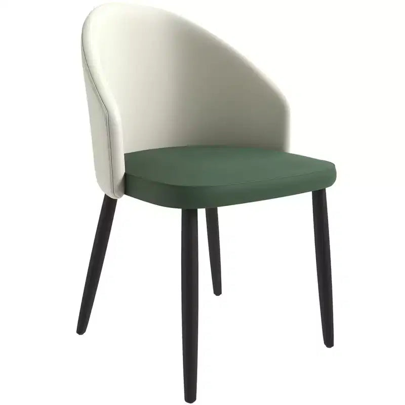 LeisureMod Lot de 4 chaises de salle à manger rembourrées de la collection Paradiso - Dossier incurvé avec pieds en bois, élégantes, confortables et durables pour les salles à manger