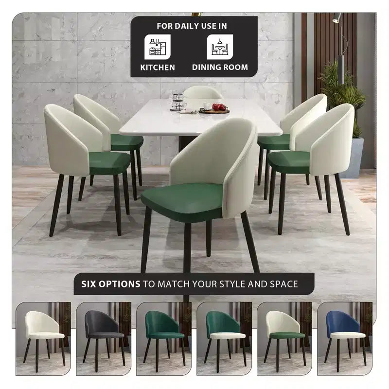 LeisureMod Lot de 4 chaises de salle à manger rembourrées de la collection Paradiso - Dossier incurvé avec pieds en bois, élégantes, confortables et durables pour les salles à manger