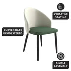 LeisureMod Lot de 4 chaises de salle à manger rembourrées de la collection Paradiso - Dossier incurvé avec pieds en bois, élégantes, confortables et durables pour les salles à manger