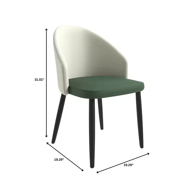 LeisureMod Lot de 4 chaises de salle à manger rembourrées de la collection Paradiso - Dossier incurvé avec pieds en bois, élégantes, confortables et durables pour les salles à manger