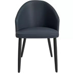 LeisureMod Lot de 4 chaises de salle à manger rembourrées de la collection Paradiso - Dossier incurvé avec pieds en bois, élégantes, confortables et durables pour les salles à manger