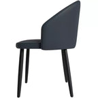 LeisureMod Lot de 4 chaises de salle à manger rembourrées de la collection Paradiso - Dossier incurvé avec pieds en bois, élégantes, confortables et durables pour les salles à manger