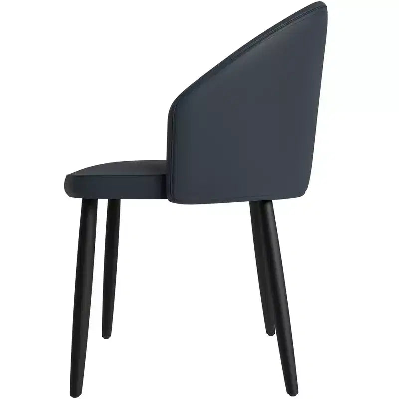 LeisureMod Lot de 4 chaises de salle à manger rembourrées de la collection Paradiso - Dossier incurvé avec pieds en bois, élégantes, confortables et durables pour les salles à manger
