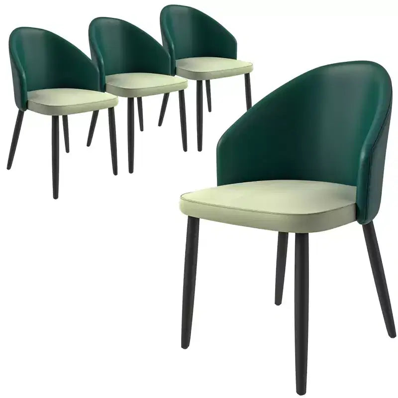 LeisureMod Lot de 4 chaises de salle à manger rembourrées de la collection Paradiso - Dossier incurvé avec pieds en bois, élégantes, confortables et durables pour les salles à manger