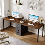 Bureau d'ordinateur Lantine de 199,9 cm avec 5 tiroirs