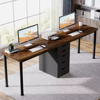 Bureau d'ordinateur Lantine de 199,9 cm avec 5 tiroirs