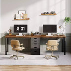 Bureau d'ordinateur Lantine de 199,9 cm avec 5 tiroirs