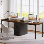 Bureau d'ordinateur Lantine de 199,9 cm avec 5 tiroirs