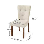Christopher Knight Home Chastin Chaise de salle à manger rembourrée d'intérieur (Lot de 2), Crème/Noyer