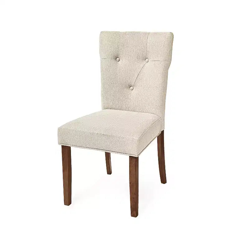 Christopher Knight Home Chastin Chaise de salle à manger rembourrée d'intérieur (Lot de 2), Crème/Noyer
