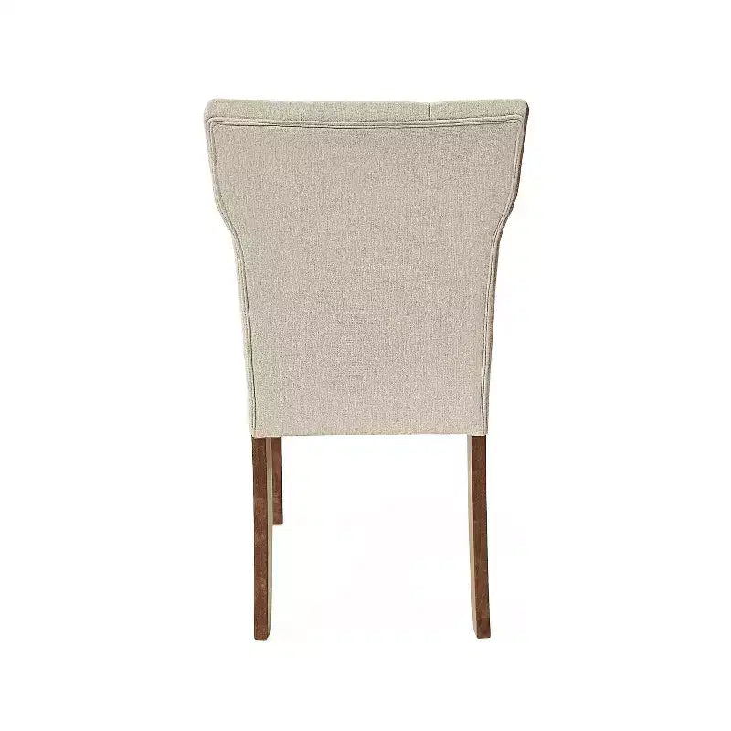 Christopher Knight Home Chastin Chaise de salle à manger rembourrée d'intérieur (Lot de 2), Crème/Noyer